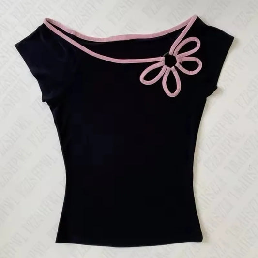 2000S Flower Y2k Tank Top Aesthetics Graphic Print Retro Goth Fashion Vest Streetwear Sexy Punk Sleeveless Top Hip Hop Crop top